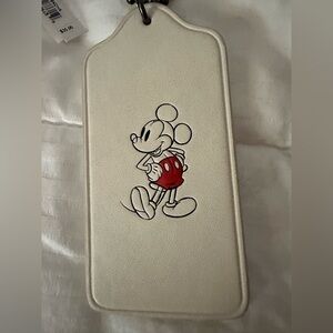 Coach x Disney Ivory Leather Mickey Mouse Luggage Tag or Bag Charm